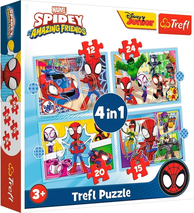 Trefl Puzzle - Spidey and his Amazing Friends - Spideys Team (4in1) Golv
