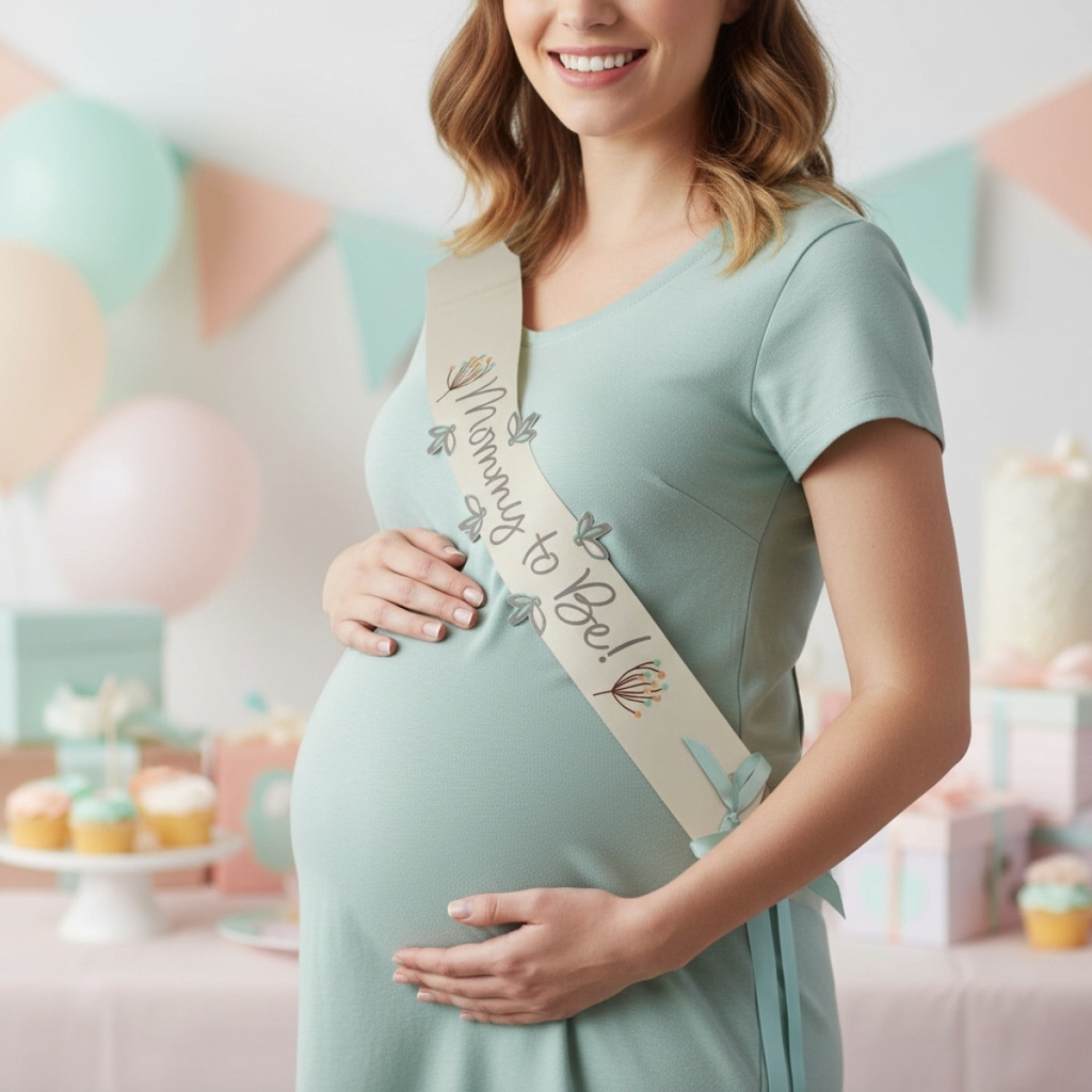 mommy to be skråbånd beige/mint