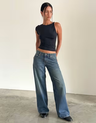 Motel Klare Blå Lavtaljede Jeans Med Ekstra Vidde