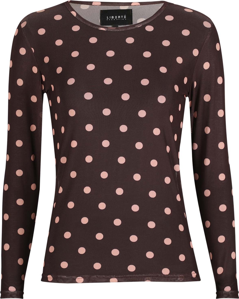 liberté dame bluse mesh - plum rose big dot