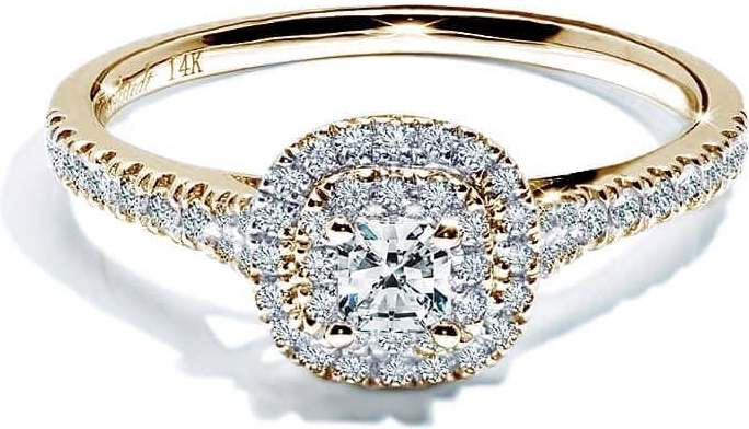 oxford dobbelt halo guld ring