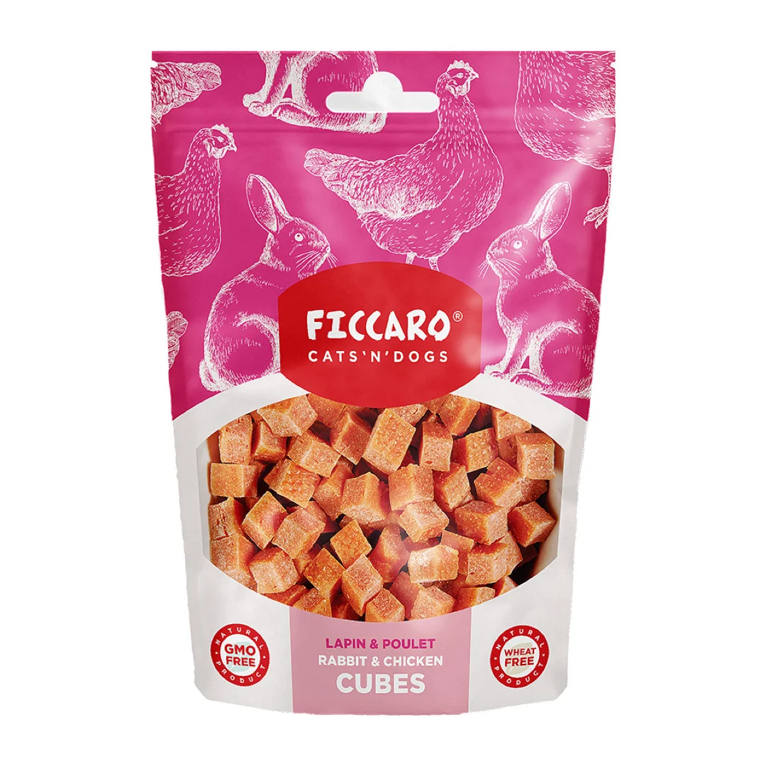 Ficcaro Godbidder Soft Cubes Kanin Kylling 100 g