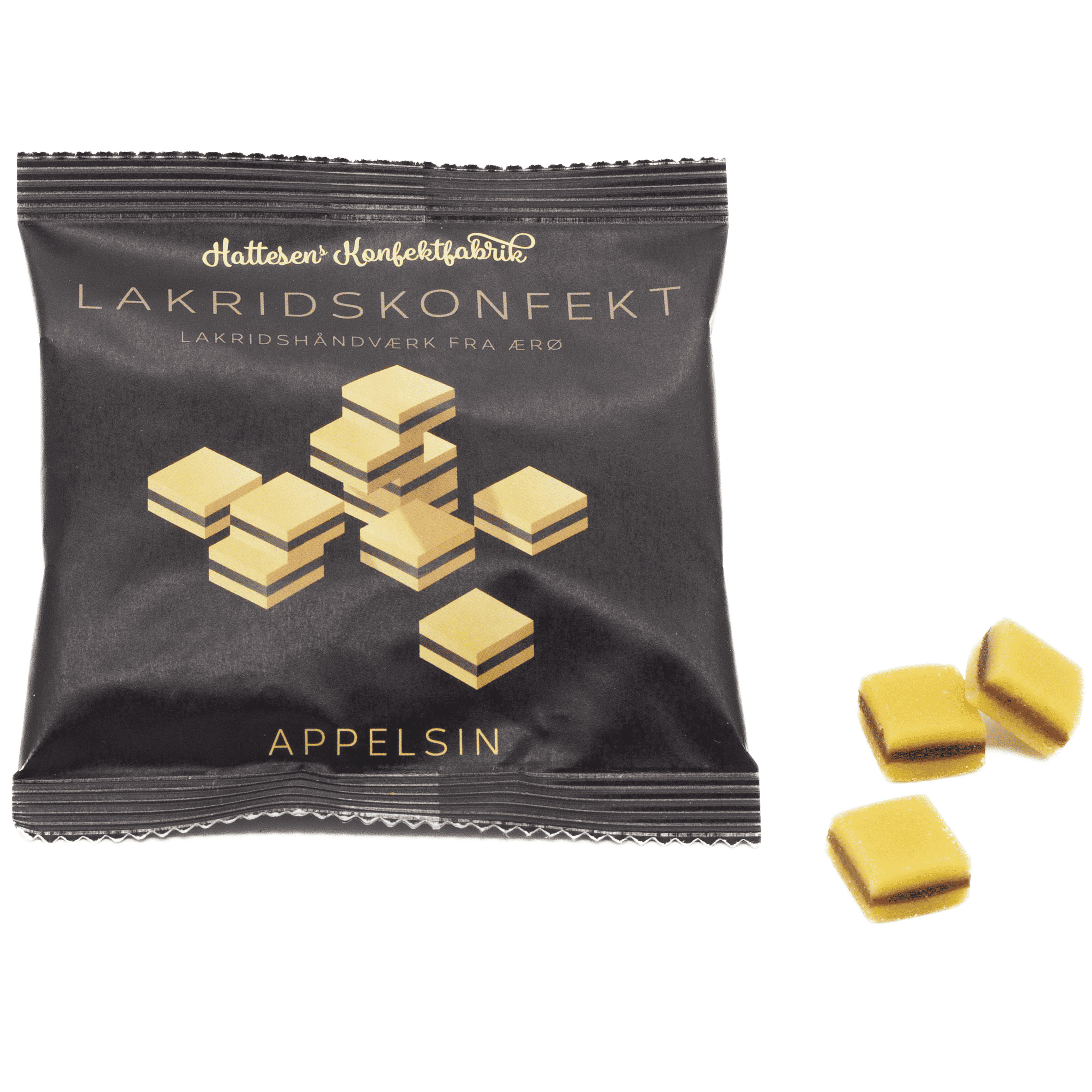 lakridskonfekt med appelsin fra hattesens konfektfabrik
