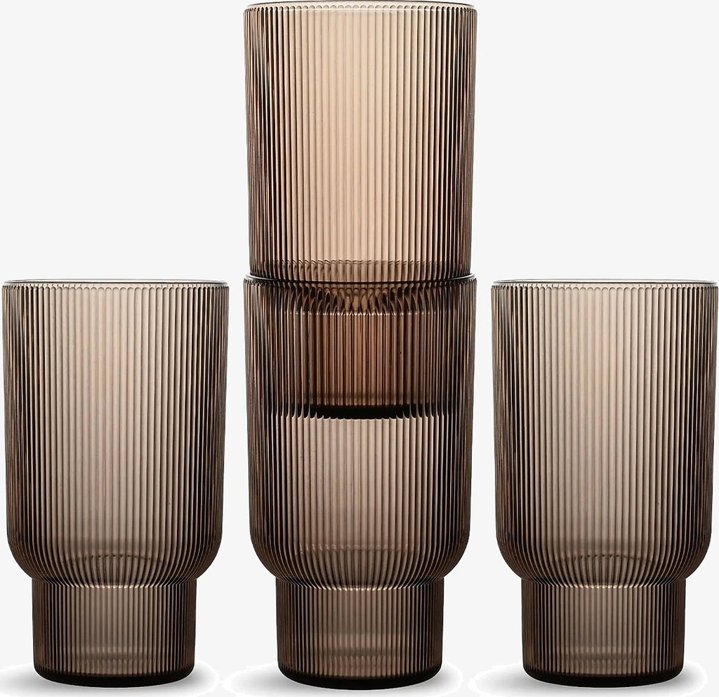 Sagaform Billi Drinking Glass Rpet, 4-Pcs - Brown - 43 CL