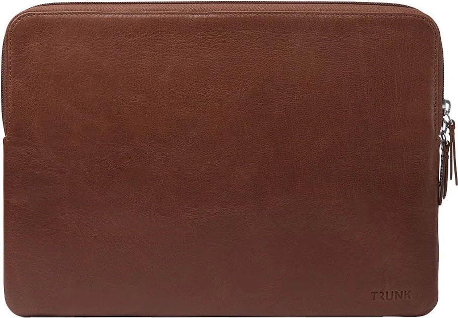 Trunk Ægte Læder Sleeve til Bærbar PC 14" (33 x 23,5 x 2 cm) - Brown