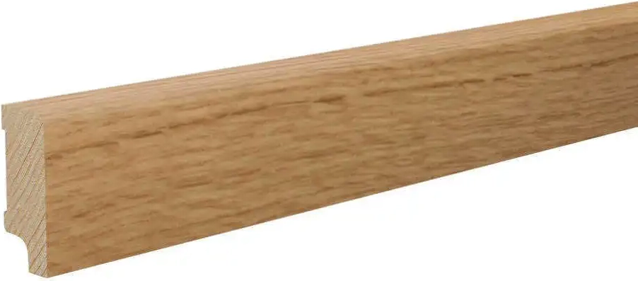 fodpanel i eg til trægulv, 16x40 mm. massiv trækerne u. klipsfræsning
