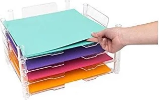 we r - stackable acrylic paper trays / opbevaring af karton og papir - 660476