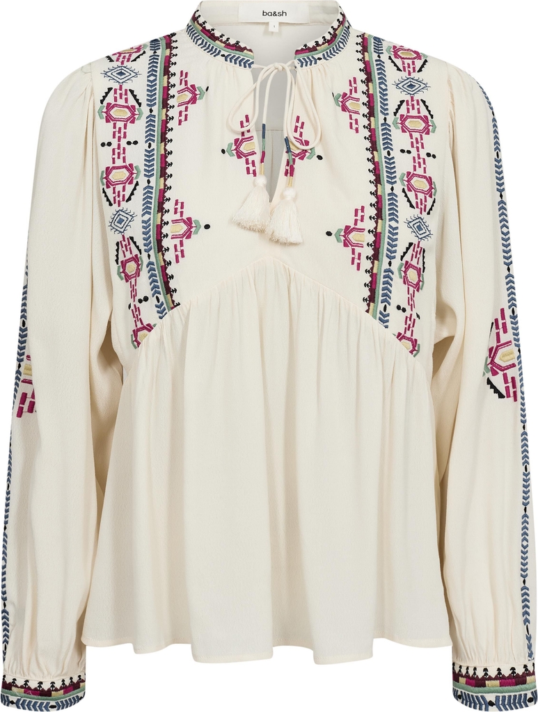 Ba&sh Blouse Tilt Kvinde Ecru Langærmede Bluser Str S - hos Magasin