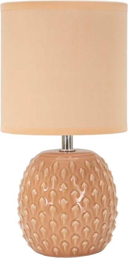 Lampe i keramik, jern og stof - 14x27 cm
