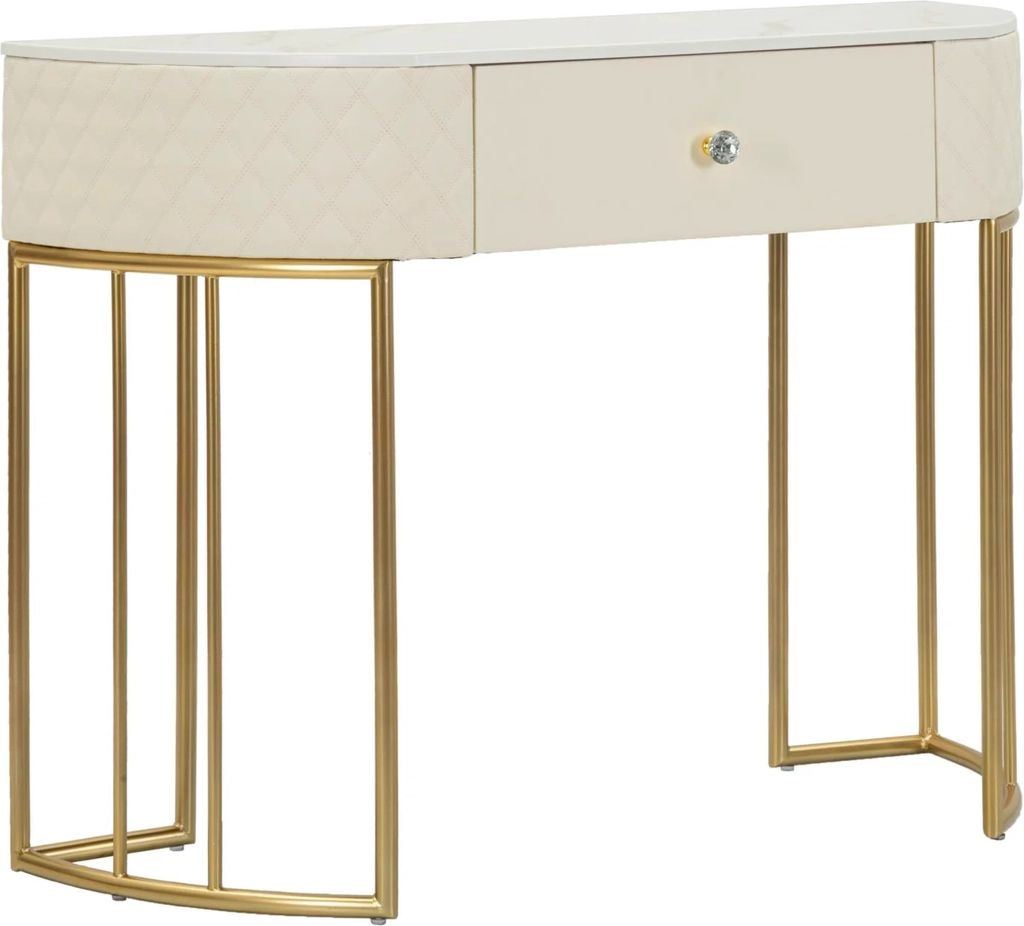 Glam konsolbord i træ, mdf, metal - 100x40x75 cm