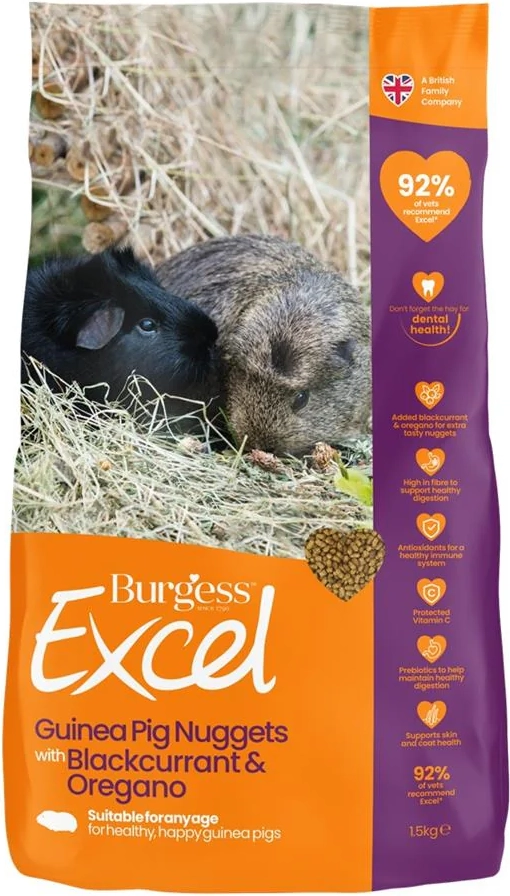excel marsvin adult solbær & oregano 1,5 kg– maxi zoo danmark