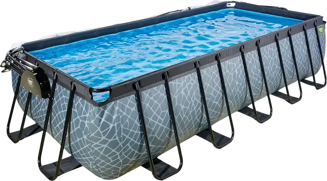 exit toys pool 540x250x122cm med pumpe og skærm - grå