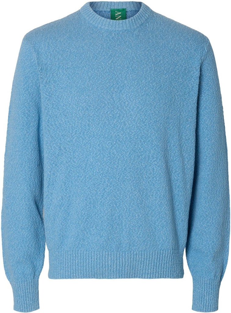 Annarr Anrragi Boucle LS Knit Crew Neck Mand Bright Cobalt Sweaters Regular Fit Str S - hos Magasin