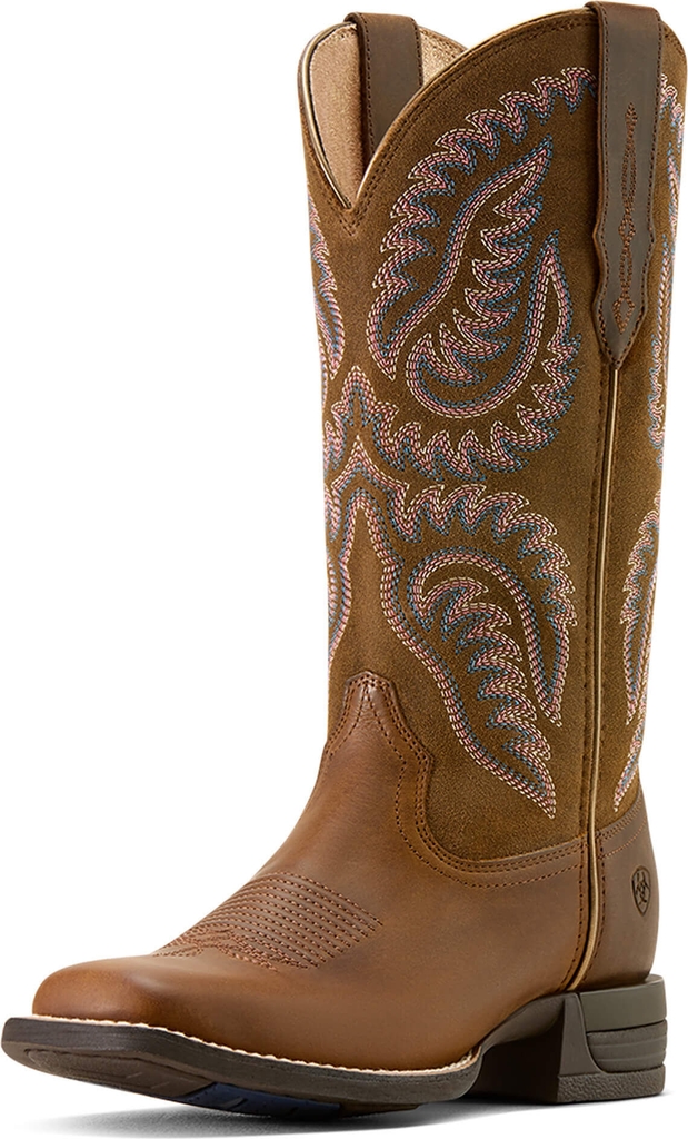 Ariat Cattle Caite Wide Square Toe Western Boots - Marron