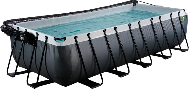 exit toys pool 540x250x122cm med pumpe og skærm - sort