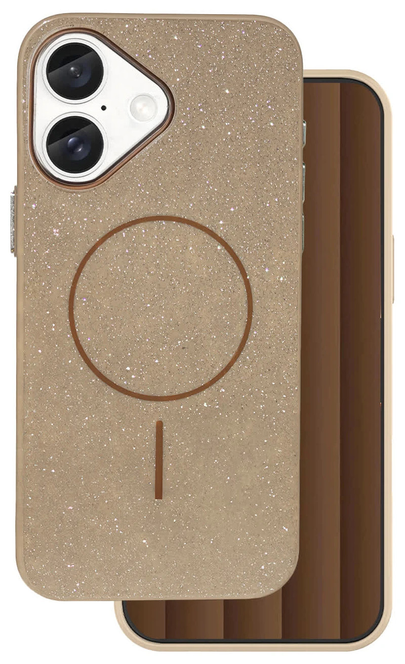 TFO Glitter Thin MagSafe Cover til iPhone 16 - Brun