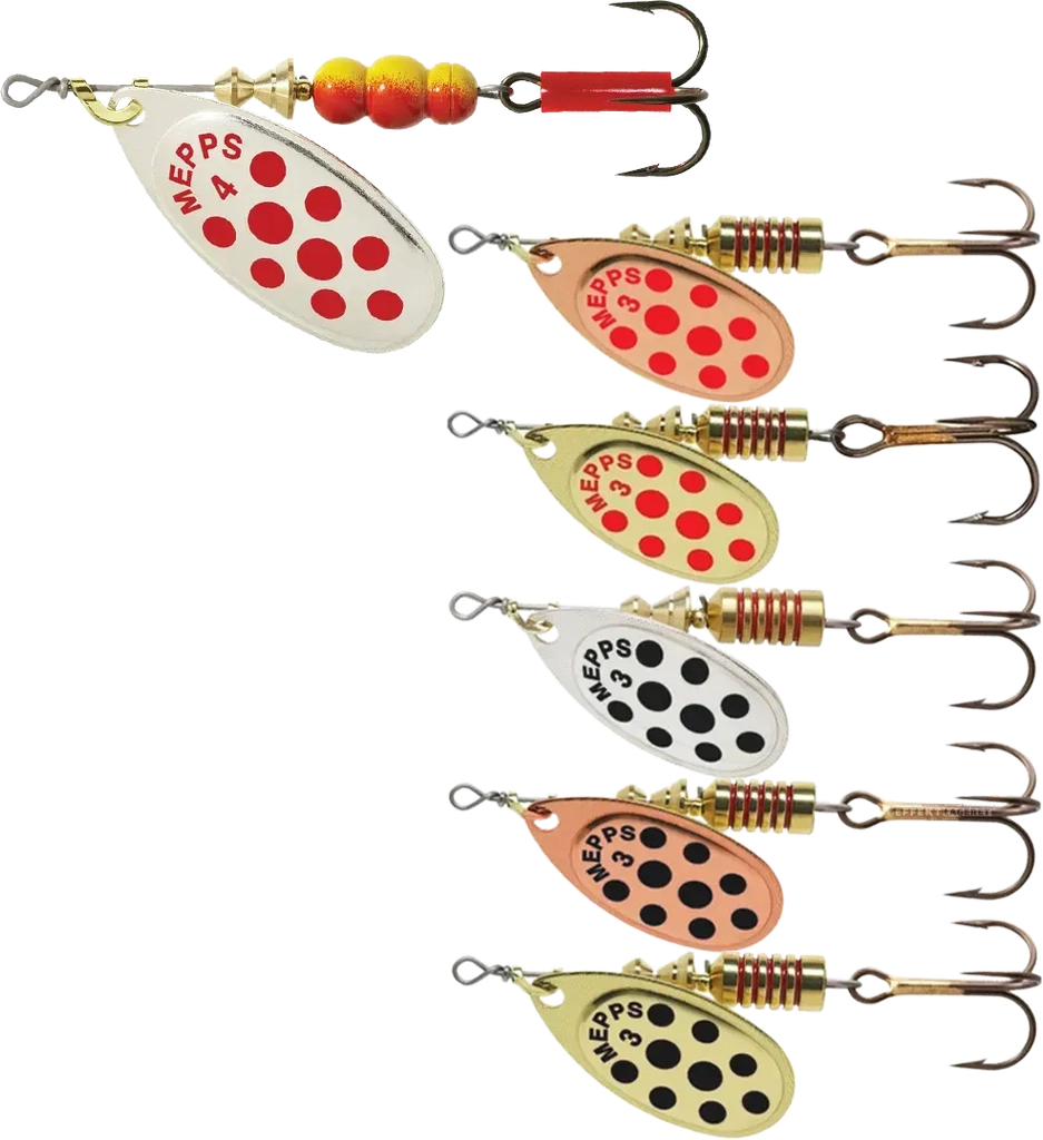 Mepps Aglia Decoree Spinner Copper Red Dots Str 1
