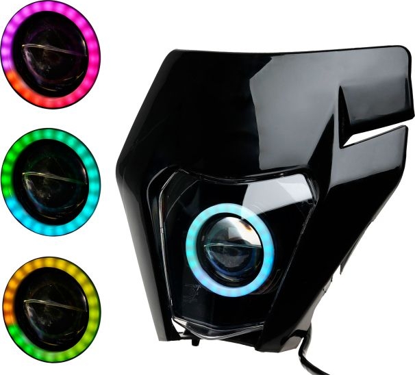 forlygte - str8 exc rgb led, sort