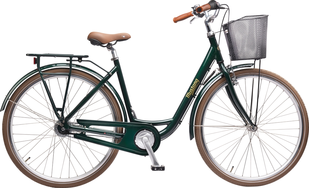 mustang margrethe 28" damecykel med 7 gear – racing green​