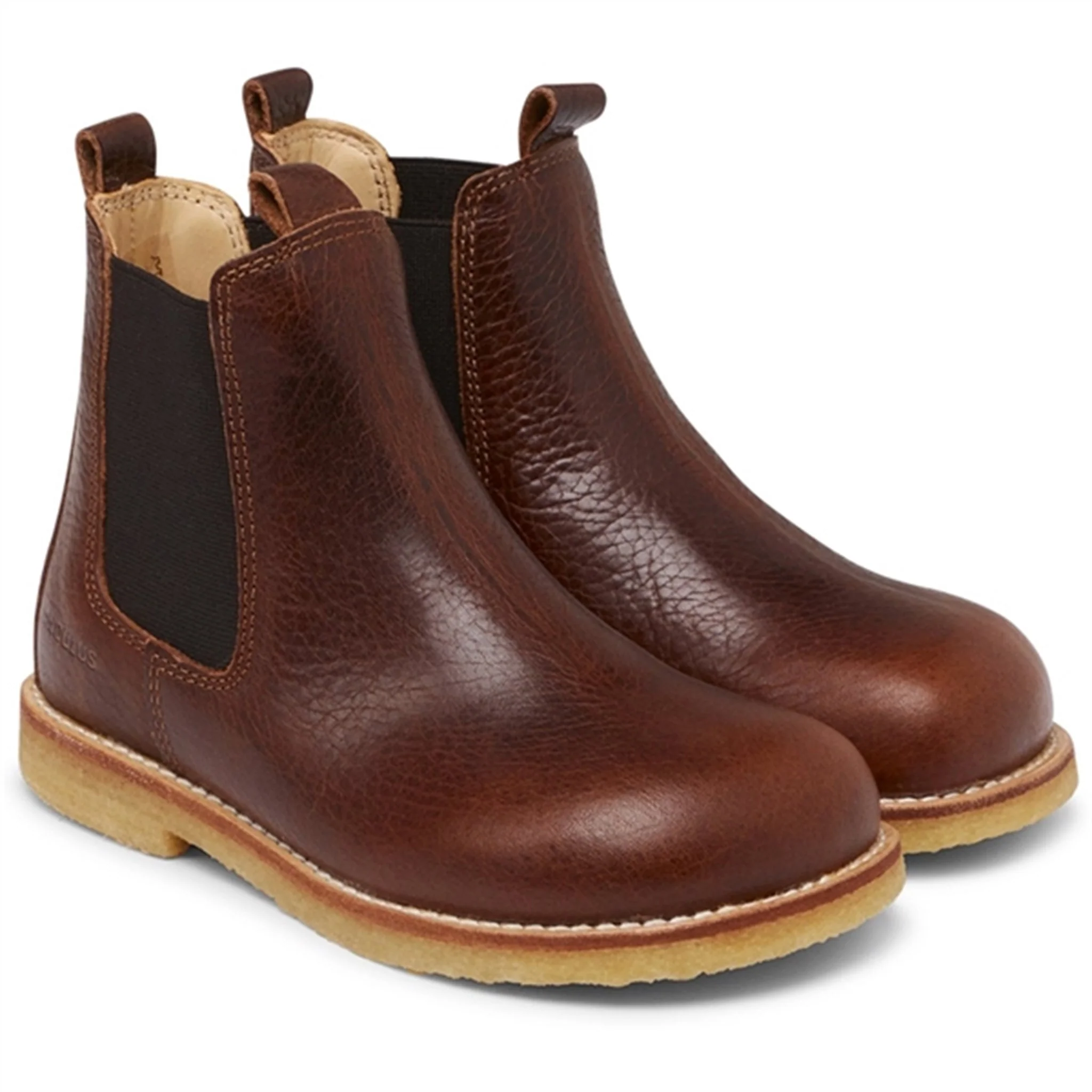 angulus chelsea støvlet med elastik dark brown/brown