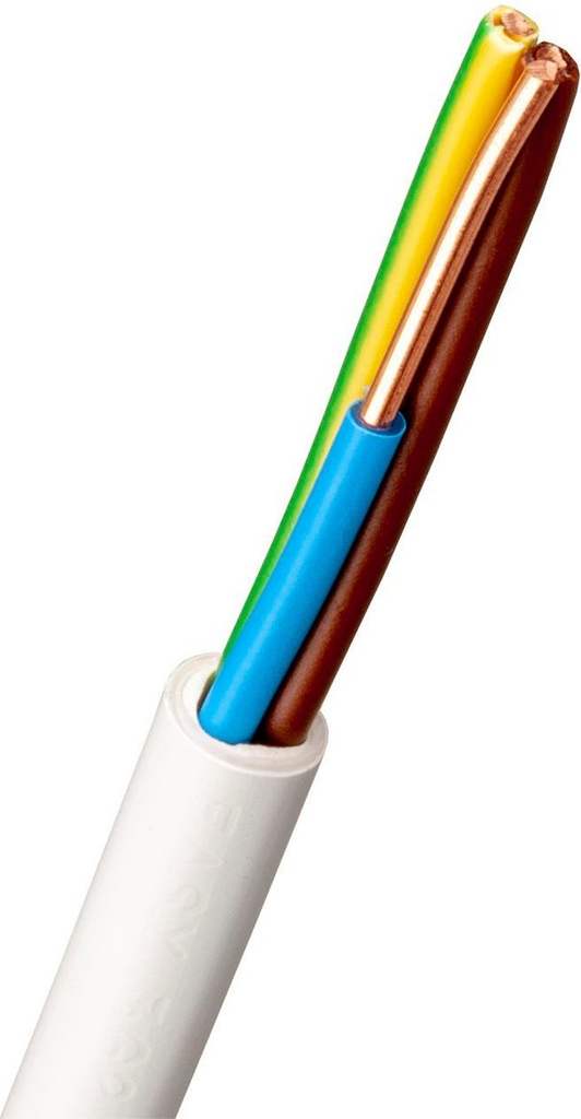 100 meter nexans installationskabel 3x1,5 mm², hvid