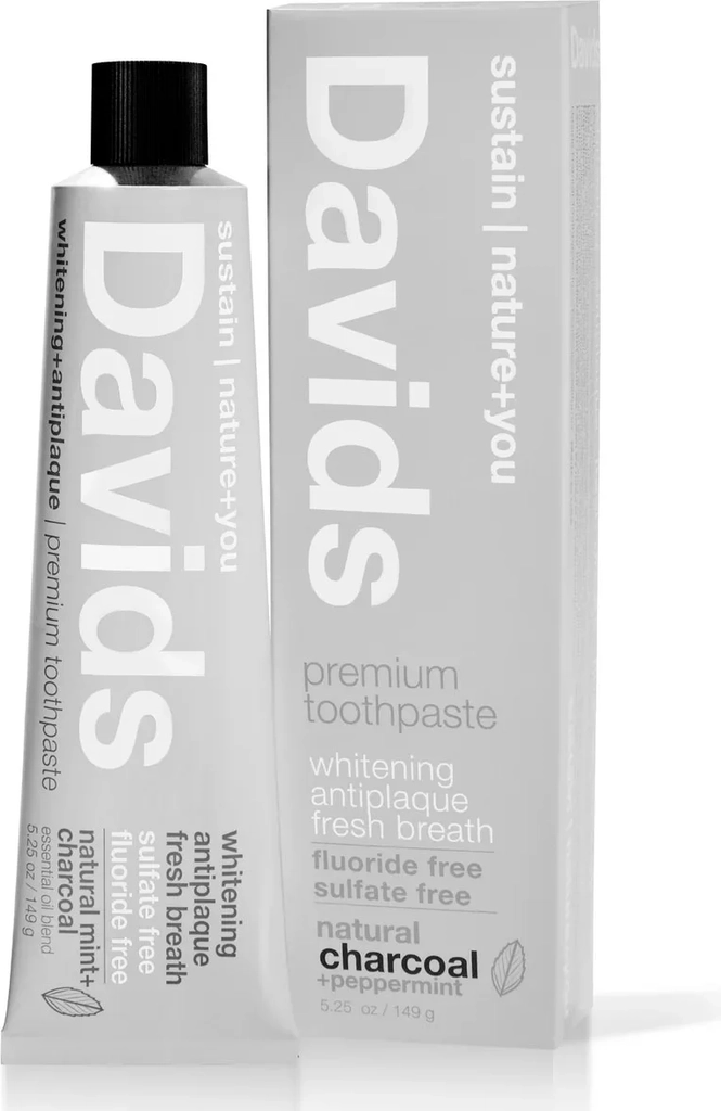 Davids Premium Natural Charcoal+Peppermint 149g
