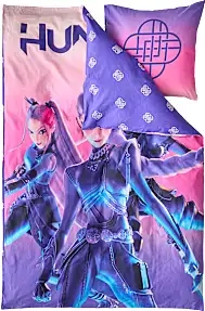 Licens K Pop Demon Hunters Sengetøj 140x200 cm Dynebetræk Lilla (200x140cm)