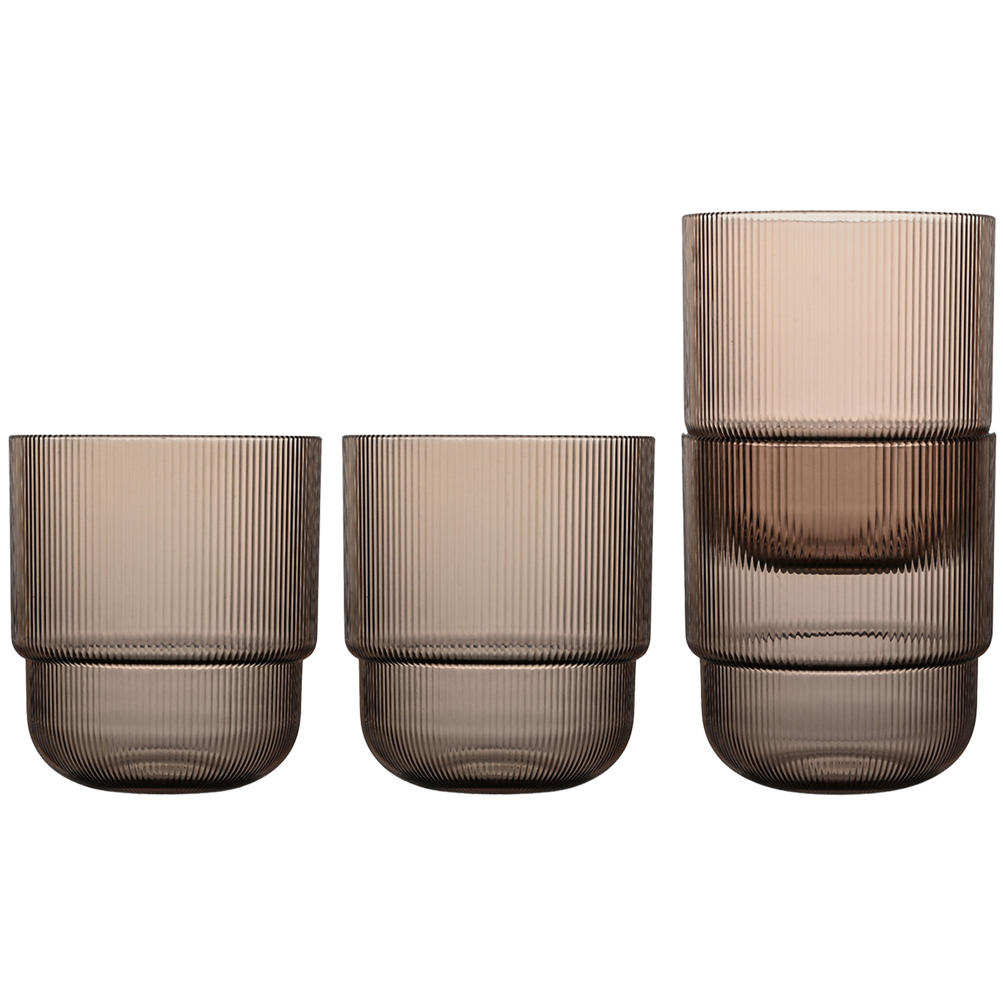 billi vattenglas 40 cl 4-pack, brun