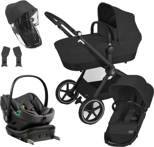 cybex eos lux duovagn (black/moon black)