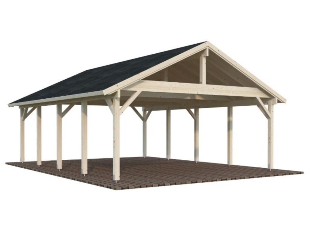 dobbeltcarport, robert, 40,6 m², hvid