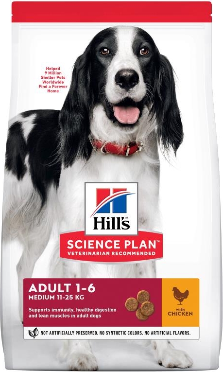 hills science plan adult medium dog chicken, 14kg