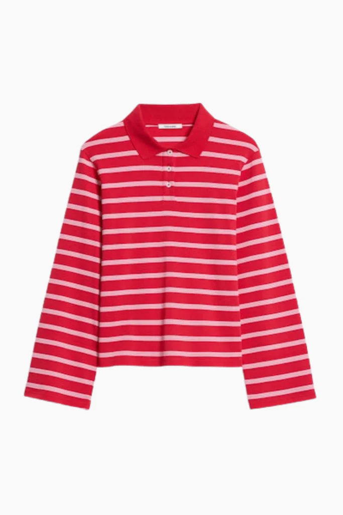 sunny polo - red stripe - holzweiler