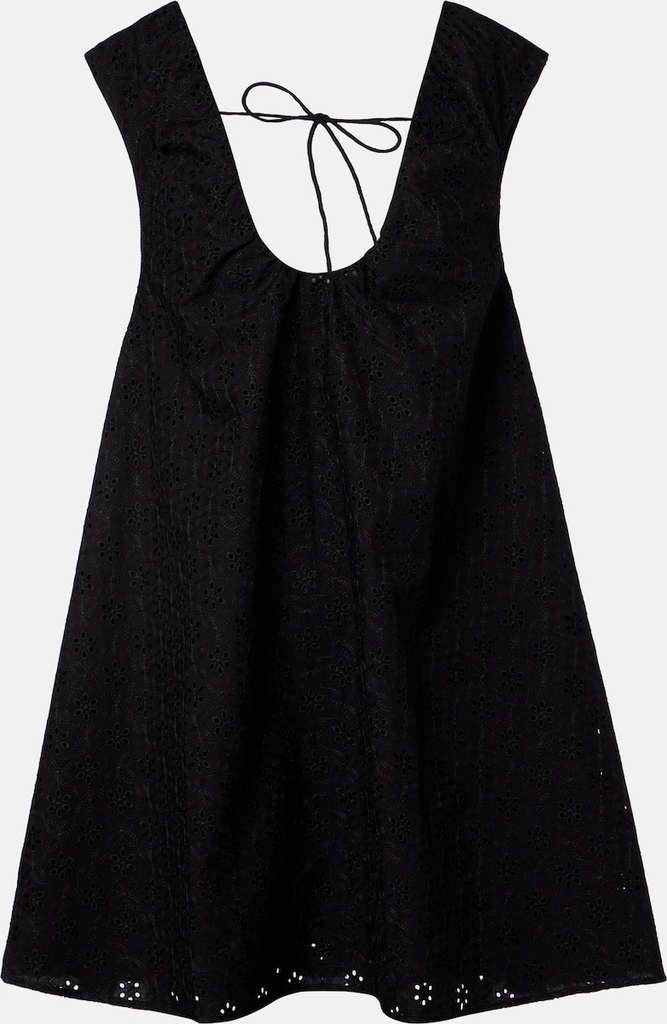Faithfull Juana Broderie Anglaise Minidress - Black