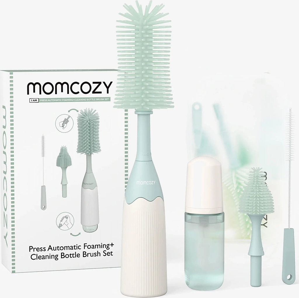 Momcozy Push-Press Design Bottle Brush Kit Green