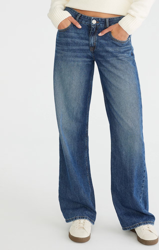 low-rise baggy wide leg jean