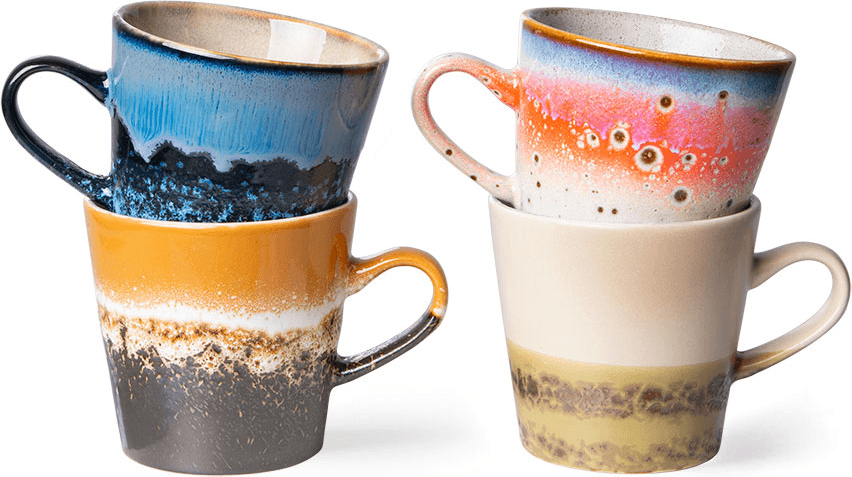 70s ceramics americano mugs peagsus set of 4