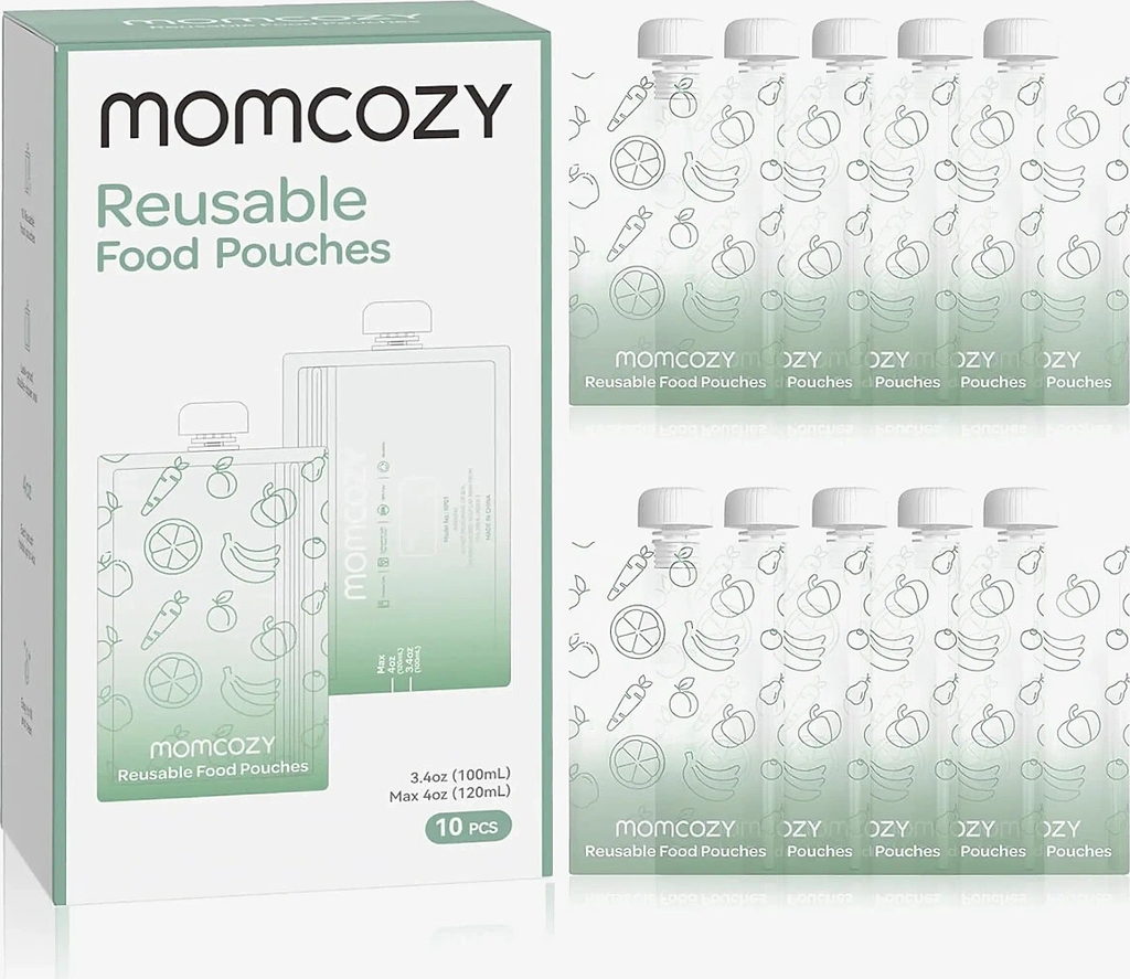 momcozy reusable baby food pouches 100 ml 10-pack