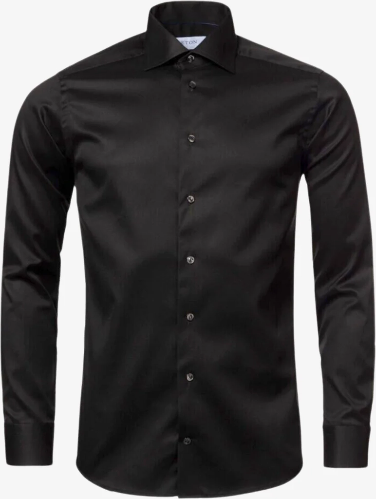Eton Signature Twill Classic skjorte med brystlomme - Sort ⇒  Modish