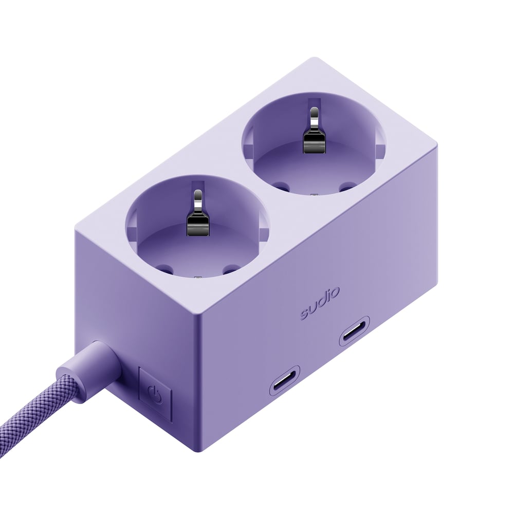 sudio vægadapter med gan-opladning 30 w - lilla