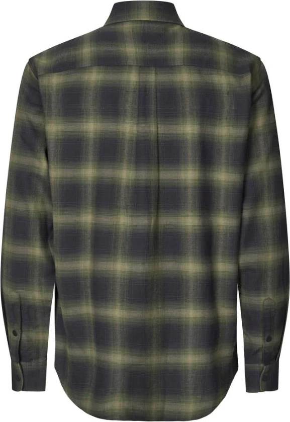 Flannelskjorte i Oliven, Herre - S64