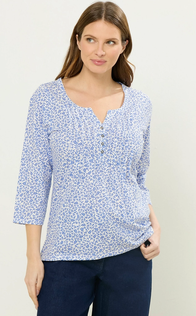 floral - langærmet t-shirt - blue