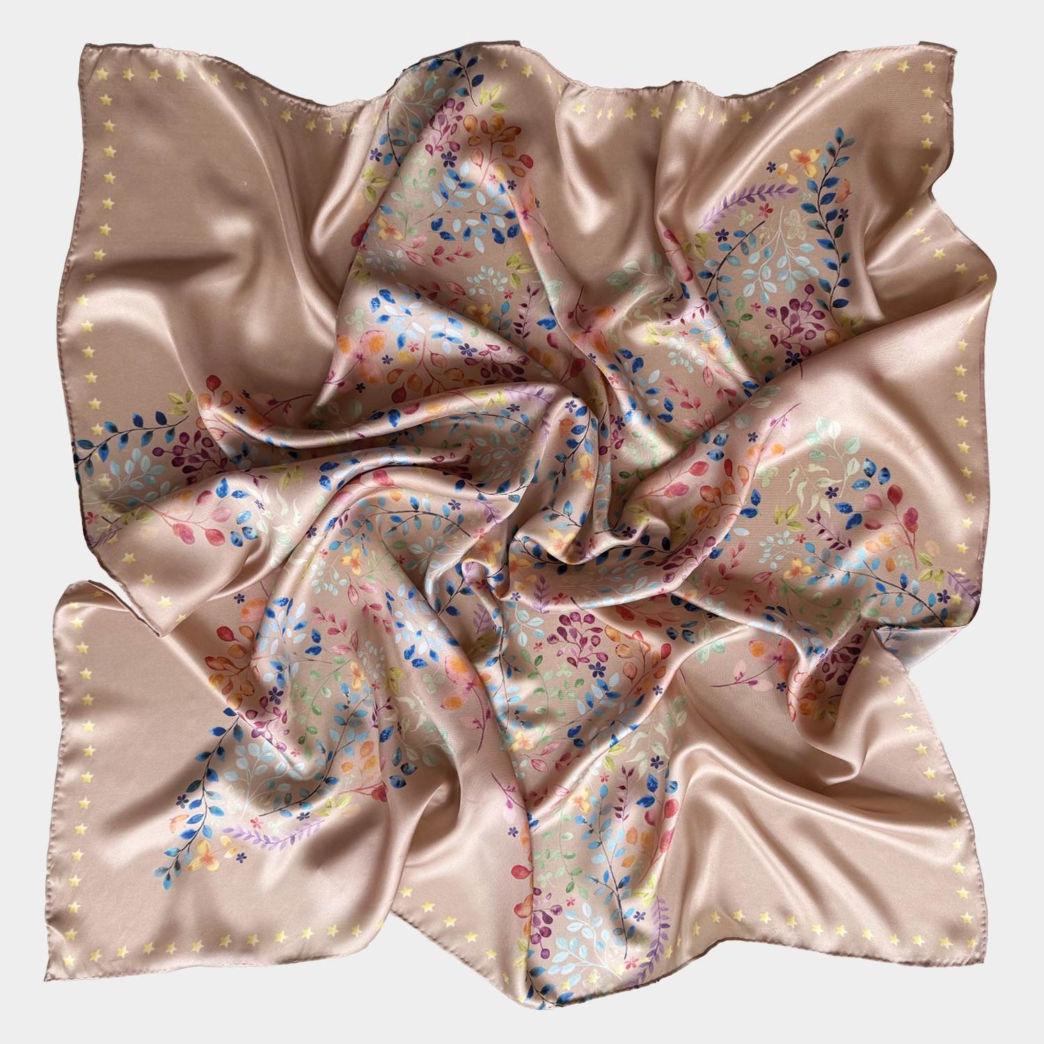 Star Dust Latte Square Silk Scarf