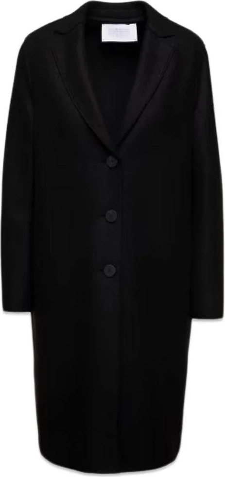 women overcoat pressed wool - black