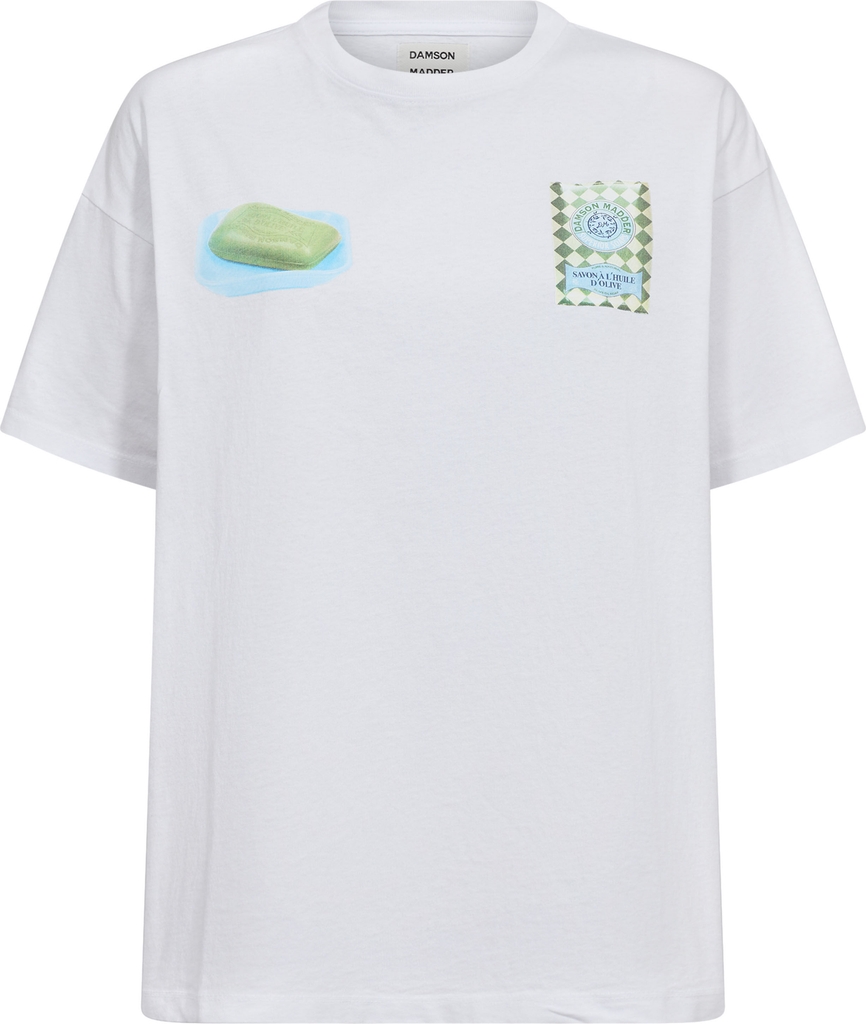 Damson Madder Savon Graphic TEE White Kvinde White Kortærmede T-shirts Str 40 - hos Magasin