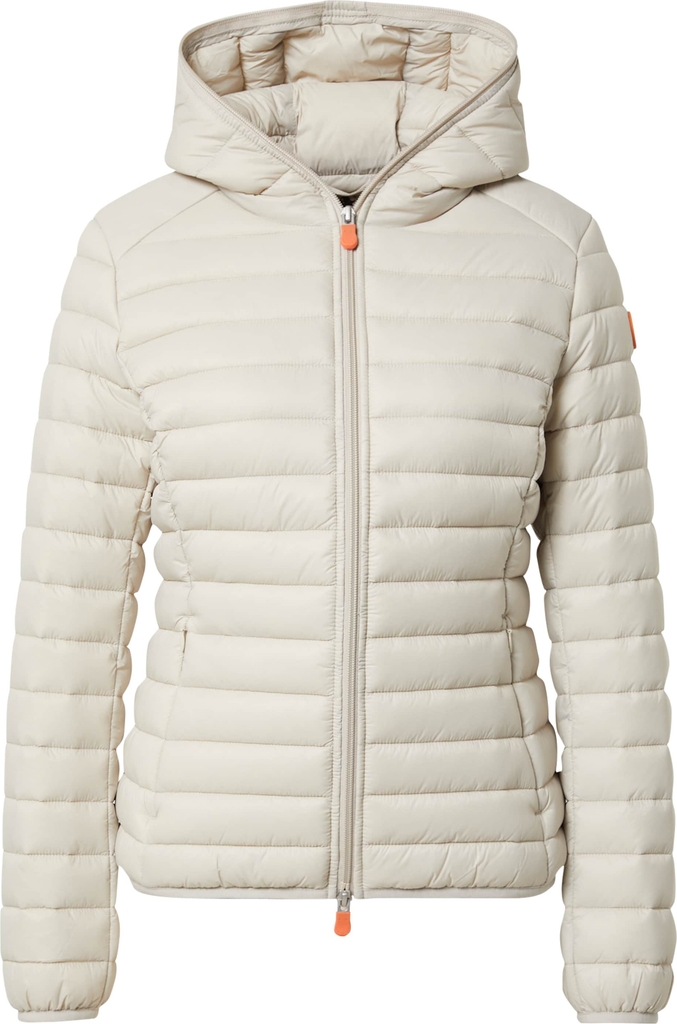 Save The Duck Women's Animal Free Hooded Puffer Jacket Daisy, M/L, Rainy Beige