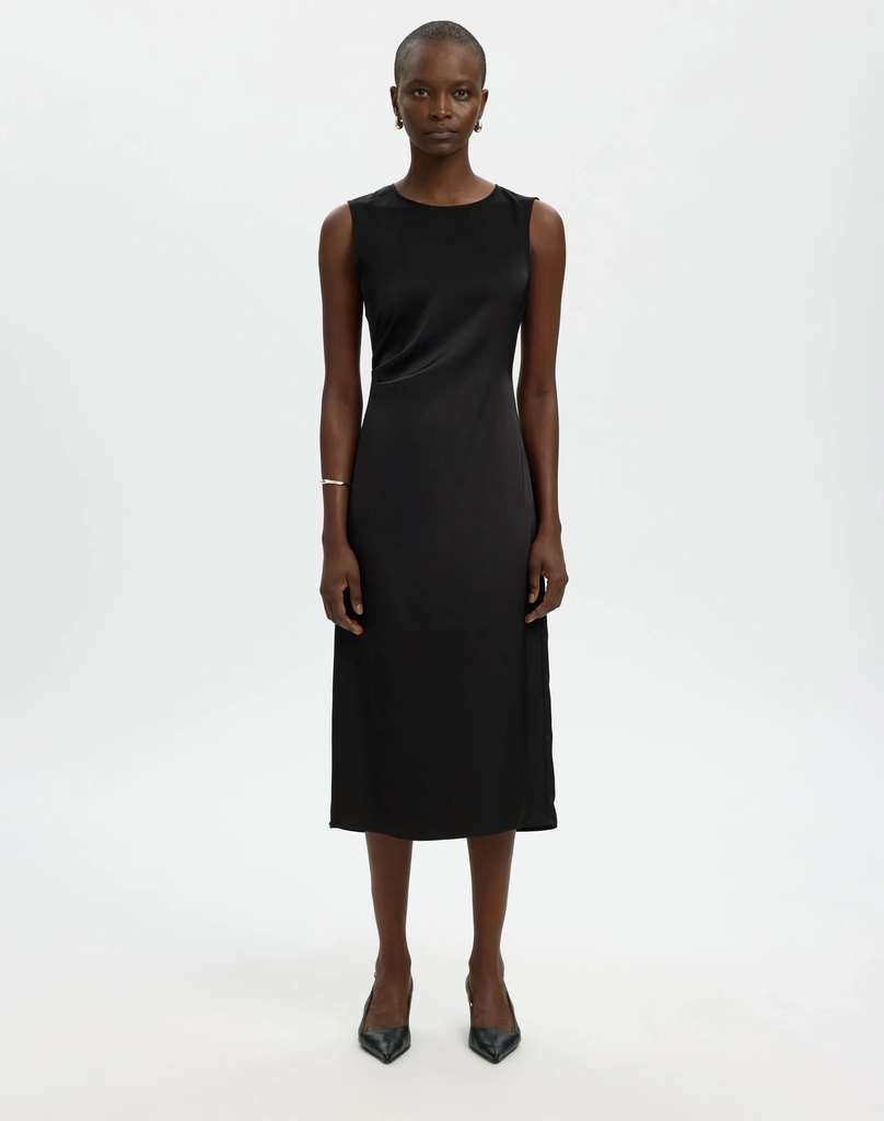 Selected Slfchloe Slim Sl O-Neck Midi Dress Noos - Black - 34
