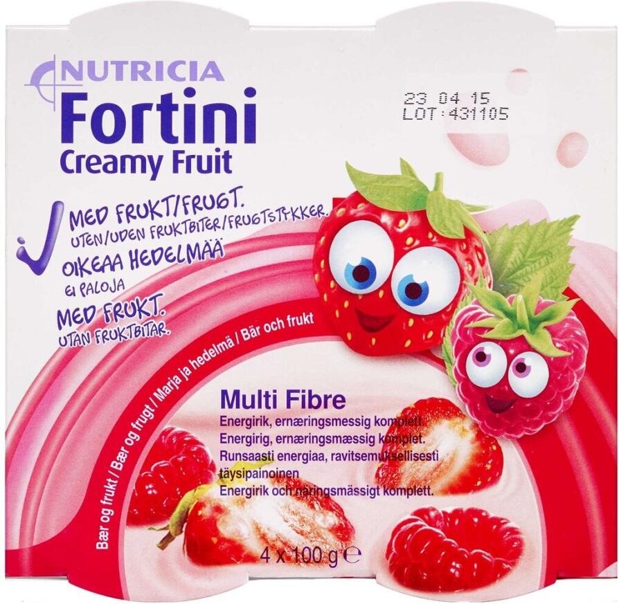 Nutricia Fortini Creamy Fruit Bär och frukt 4 x 100 g