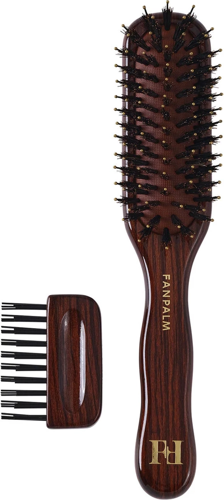 Fan Palm Brown Nylon Bristles Hårbørbørste