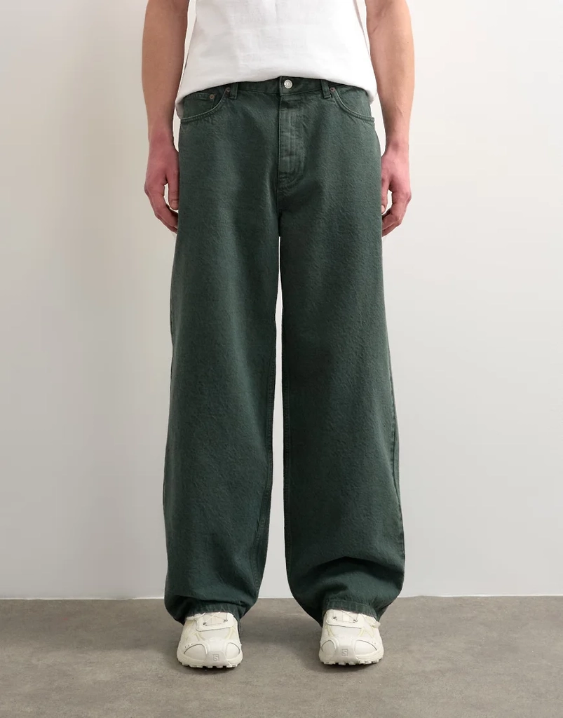 Topman Grønne Baggy Jeans Stift Stof