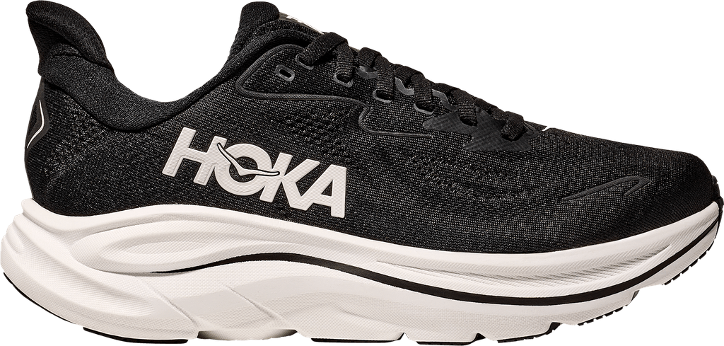 Hoka Men's Clifton 10 Road Running Shoes in Black/White